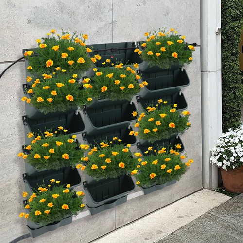Pianta da Parete Verticale Sospesa Set Vaso da Fiori Autoirrigante Set Fioriera - Foto 15 di 20