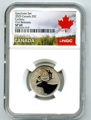 2025 25C CANADA 25 CENT NGC SP69 QUARTER CARIBOU DOLLAR FIRST RELEASES