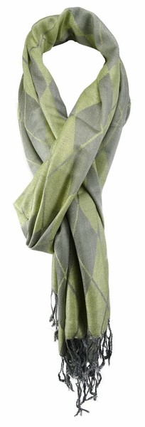Tigertie Schal In GrüN Grau Gemustert - SchalgrößE 180 X 50 Cm-image