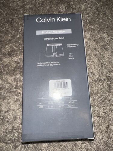 Calvin Klein Boxershorts 3er Pack Brushed Microfaser Navy Blau und Grau XLarge - Bild 3 von 5