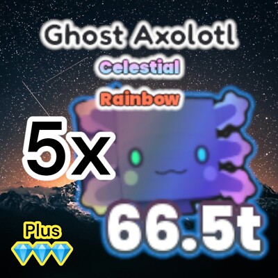 Pet Simulator 99. 5x Rainbow Ghost Axolotl +2M Diamonds. PS99. Same Day. 