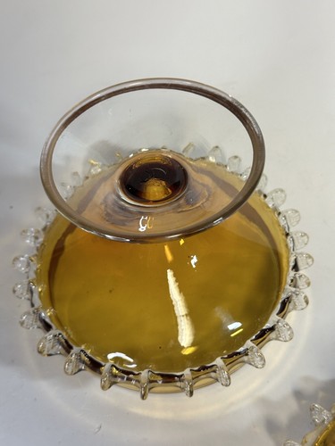 Bohemian Glass Candy Dish With Cover with Ship On Cover - Picture 5 of 9