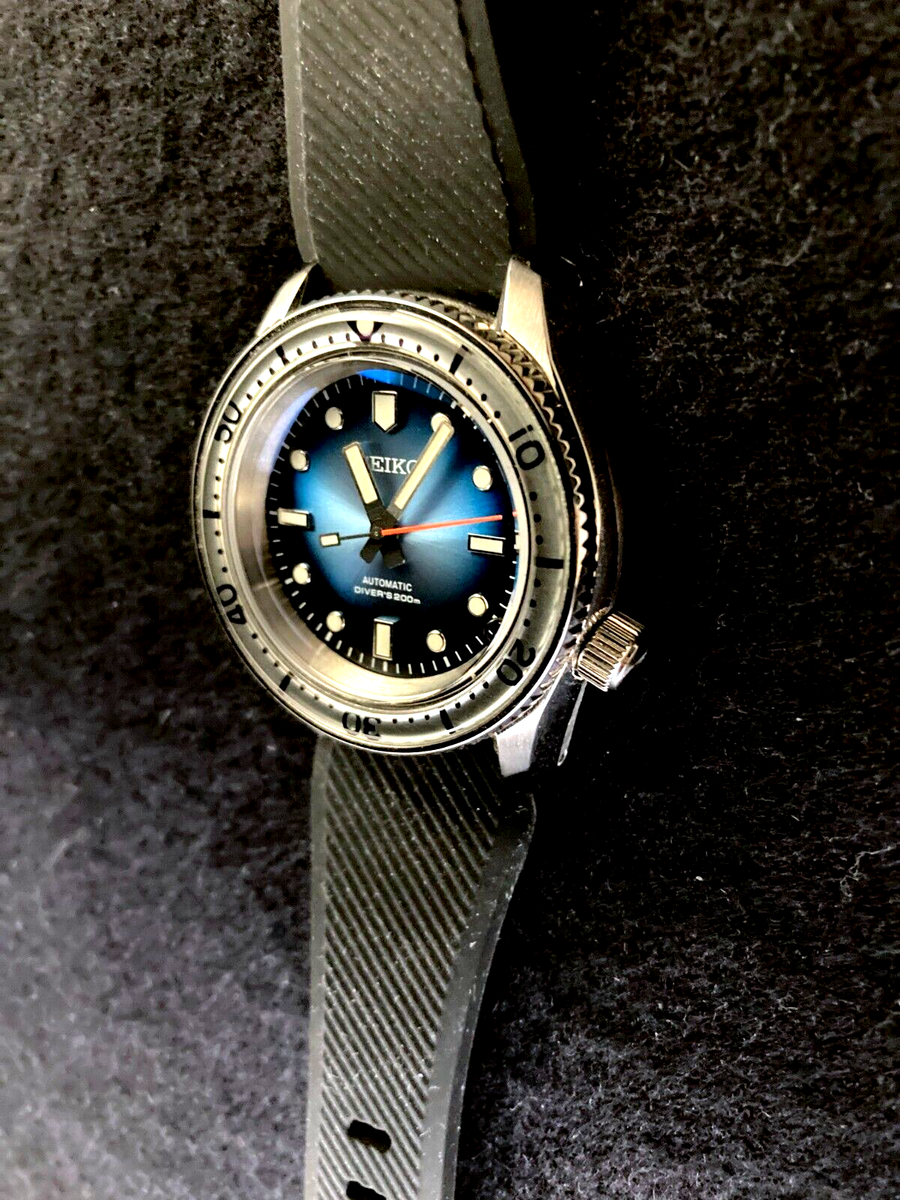 Custom Mod NH35 SKX Diver 007 Master Military Turtle Blue