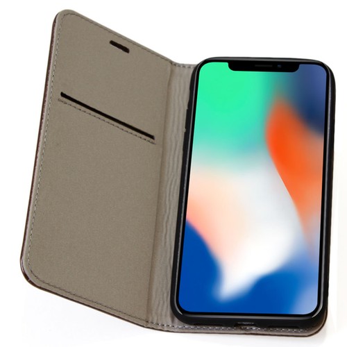 Luxus Leder Schutzhülle für Apple iPhone X Smartphone Tasche Case Cover schwarz - Picture 9 of 12