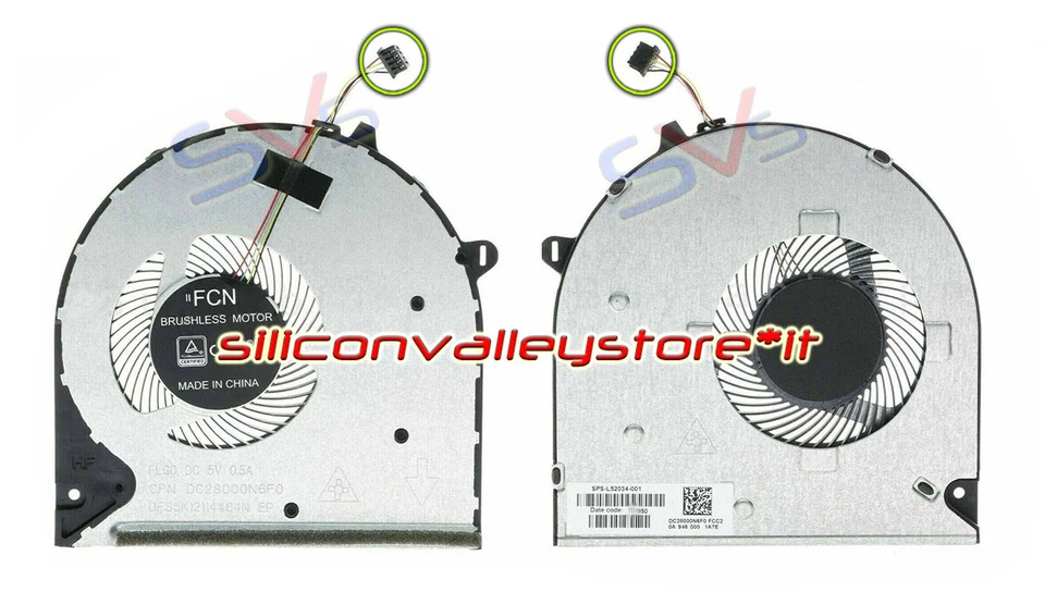 SILICONVALLEYSTORE Ventolina Cpu fan Notebook HP 250 G9 HP 255 G9 DC28000N6F0 | HP 255 G8 Cooler