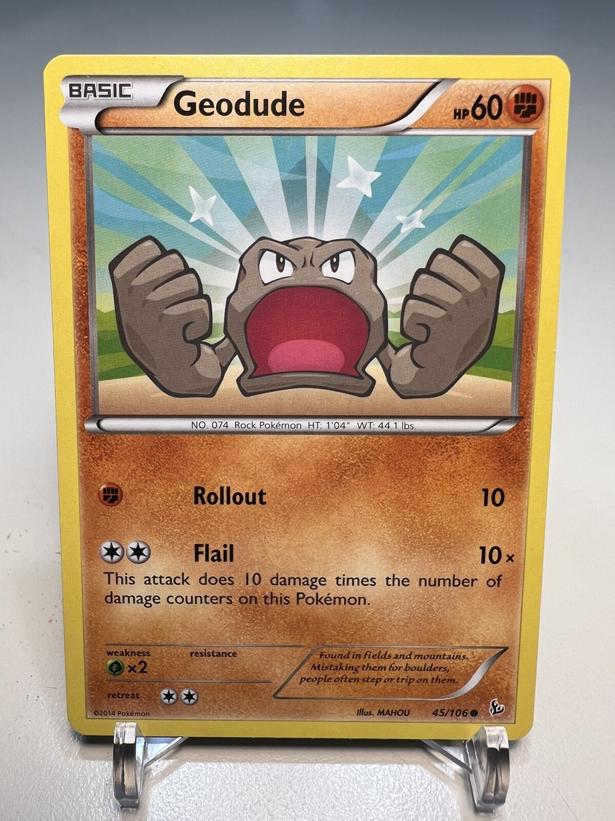 Pokémon TCG Geodude 45/106 Flashfire Regular Common 2014 - NM: Near Mint