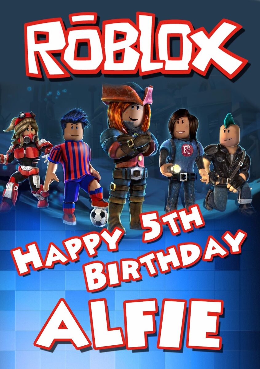 ROBLOX Personalised Birthday Card, Birthday Roblox Card, Kids