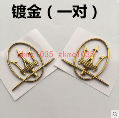 For Maserati Quattroporte GranTurismo Ghibli Levante RH&LH Side Badge Golden-