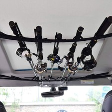 Soporte de almacenamiento de equipo de caña de pescar montado en el techo para accesorios interiores de automóvil de 2 piezas