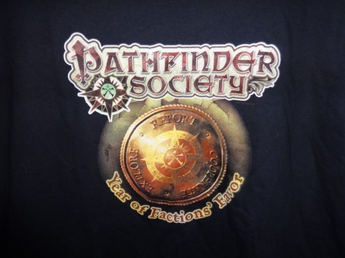 Vintage Pathfinder Paizo Off World Designs FACTIONS FAVOR Black T Shirt XL
