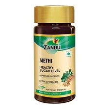 Zandu Methi Capsules Fenugreek with Fibers and Antioxidants - 60 Veg Capsules