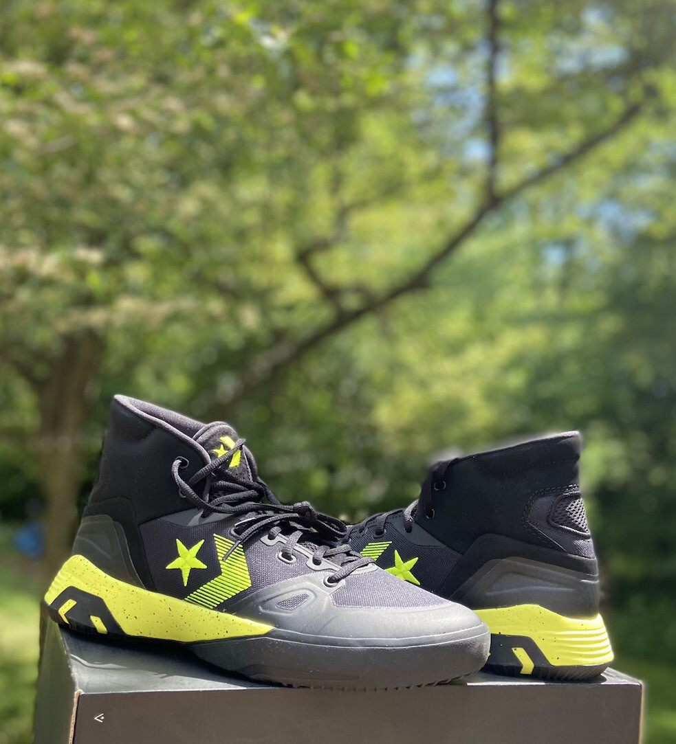 Converse G4 Hi Top Black Lemon Volt Men's Size 165907c