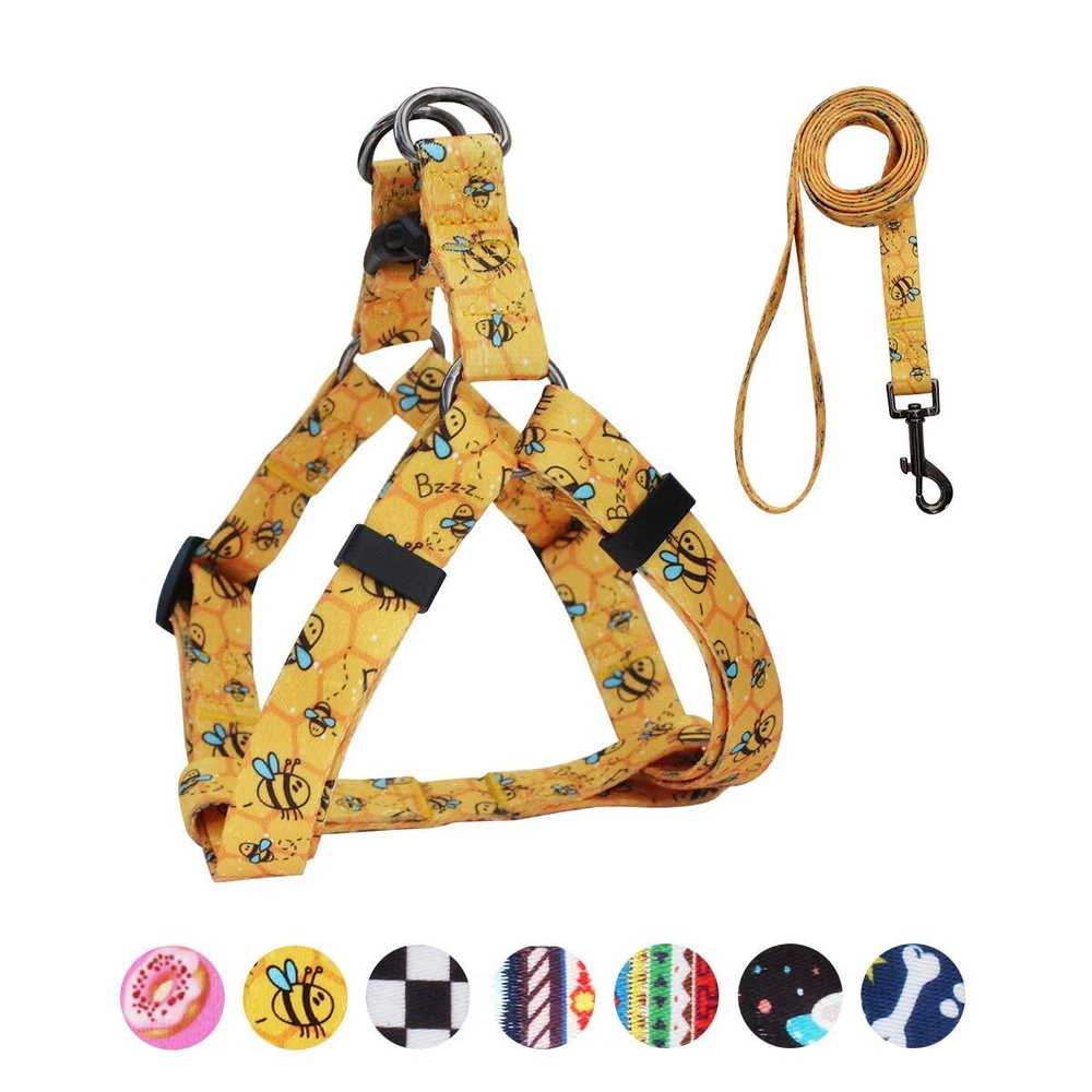 Dog Harness Leash Set Adjustable Heavy Duty No Pull Halter Harnesses for Smal...