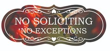 Designer No Soliciting No Exceptions Sign