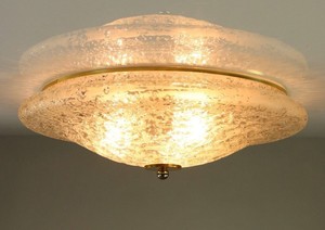 Vintage Doria Discus Shape Glass Flush Mount Ceiling Fixture 19