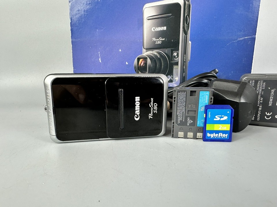 Canon Powershot S80 8MP Digital Camera Boxed With Charger & SD Card Tested eBay