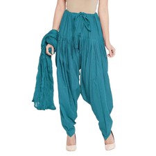 Women's Cotton Salwar Traditional Patiala Salwar with Chiffon Dupatta Free Size