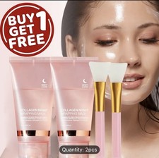 2X Collagen Night Face Mask Overnight Wrapping Peel Off Natural Facial Mask 75ml
