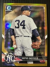 2018 Bowman Chrome Prospects Justus Sheffield #BCP69 Gold Refractor 06/50 (RC)
