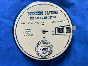 Vintage Add a Bank White and Blue Founders Savings and Loan Association Without