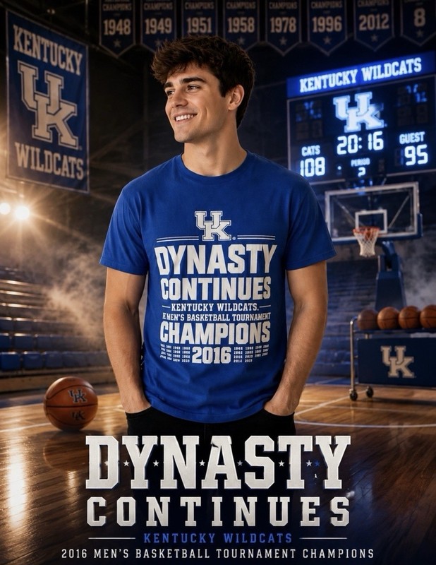 SZ M Vintage Kentucky Wildcats “Dynasty Continues” 2016 Champions T-Shirt