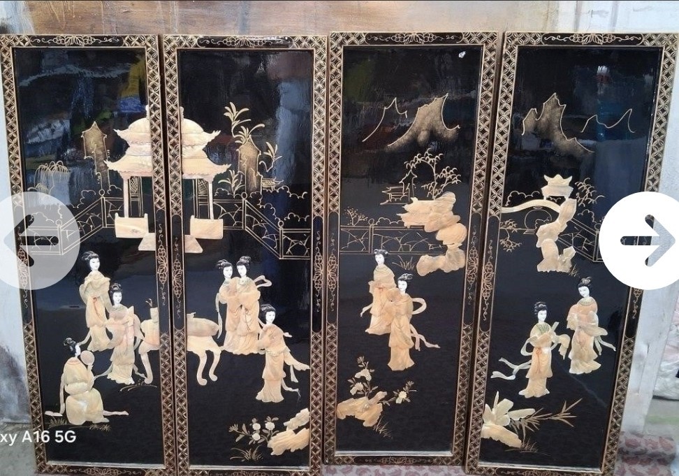 4 Panel Asian Artwork Panel