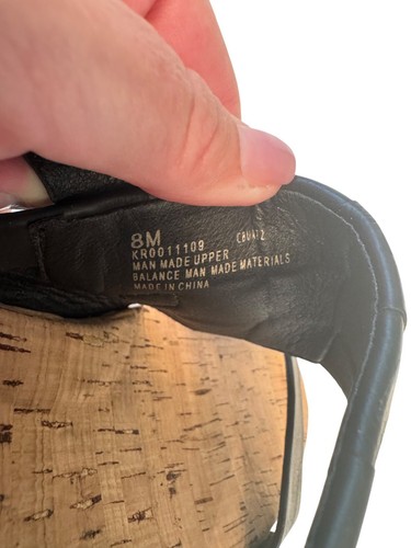 Sandale plateforme Kork Ease Fraya taille 8 cuir noir bout ouvert neuve sans boîte boucle neuve sans boîte - Photo 4/11