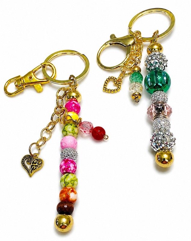 PURSE/BASKET/KEYCHAIN CHARMS.  LOT OF 2.  GOLD TONE.  SPARKLES.