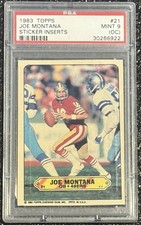 1983 Topps Joe Montana PSA 9 Mint OC Sticker Insert #21