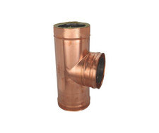 Raccordo RAME a tee T doppia parete 90° GRADI Coimbentato