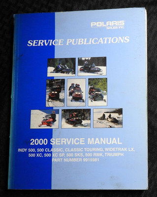 2000 Polaris Indy 500 XC Sp Rmk Xcr SKS Touren Schneemobil Service Repair Manual