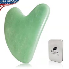 100 Natural Jade Gua Sha Stone Facial Massage Anti-Aging Beauty Therapy New
