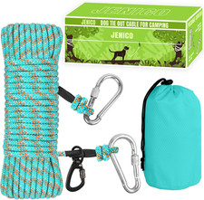 Dog Tie Out Cable for Camping - 100Ft Dog Runner for Yard - Portable Trolley Sys