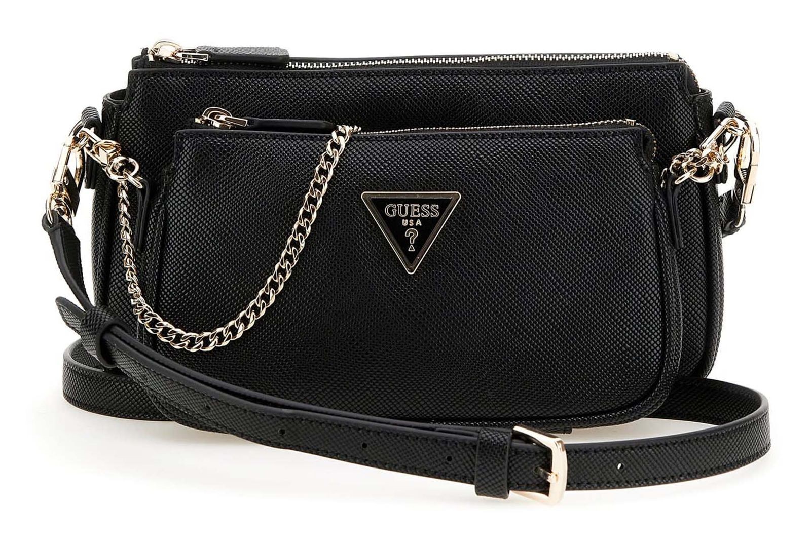 GUESS cross body bag Noelle II Double Pouch Crossbody Bag Black