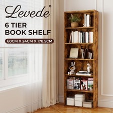 Levede 6 Tier Bookcase Shelving Storage Tall Adjustable Bookshelf Organizer Unit