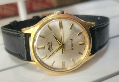 Vintage 1950s Mido Multifort Powerwind AUTOMATIC WATCH 917P SWISS 17 Jewel Runs