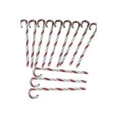 12 Piece Red White Green Striped Wooden Candy Cane Christmas Decorations 12 Inch