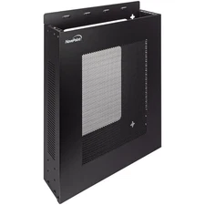 NavePoint Vertical Wall Mountable Server Rack, Black - Enclosed Vertical Wall
