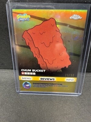 SpongeBob Topps 2025 Chum Bucket Reviews 23/50 Gold Refractor