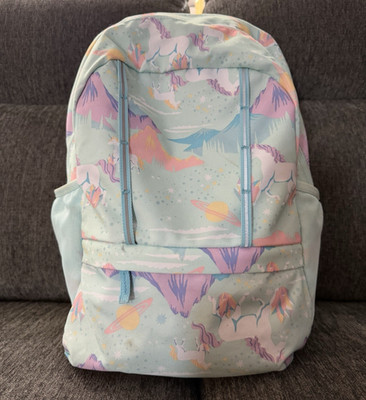 Lands End Classmate Kids Backpack Mint Green And Pastel Unicorns