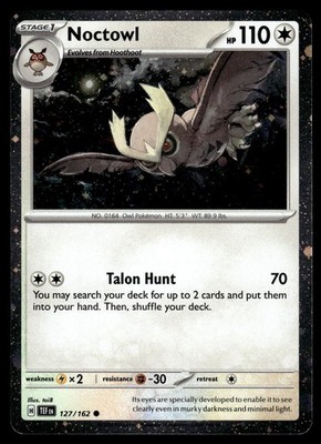 Noctowl (Cosmos Holo) 127/162 Common Temporal Forces Pokemon