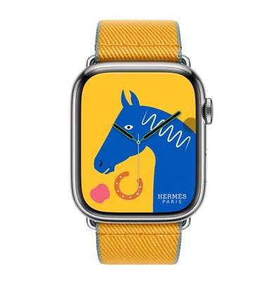 Apple Watch HERMÈS 45mm Jayne d / Bleu Jean Textiles Band GENUINE
