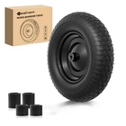 Flat Free Tires 4.80/4.008" Solid PU Wheel Replacement for Wheelbarrows & Carts