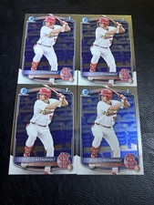 JJ Wetherholt 2025 Bowman Chrome 1st Bowman Prospects #BCP-22 Cardinals Lot Of 4