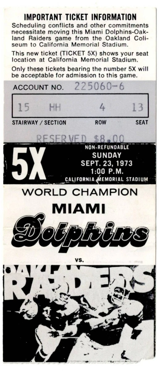 Football 1973 Vintage Sports Ticket Stubs for sale | eBay
