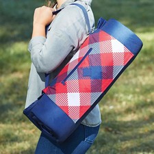 MEMBER'S MARK OVERSIZED 8' X 8' OUTDOOR BLANKET, PATRIOT PLAID NEW