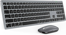 SABLUTE Bluetooth Keyboard and Mouse for Mac   7-Color Backlit, Multi-Device, Re