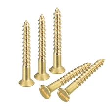 50Pcs M2.5 x 20mm Brass Slotted Drive Flat Head Wood Screws Self Tapping Screw