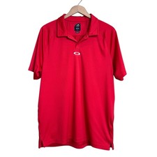 Oakley Golf Polo Red Shirt sz M Performance Outdoor Short Sleeve Athletic