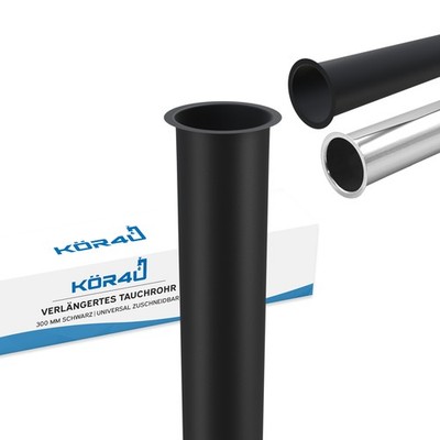 kör4u verlängertes Tauchrohr zu K12528 300mm schwarz matt Siphon